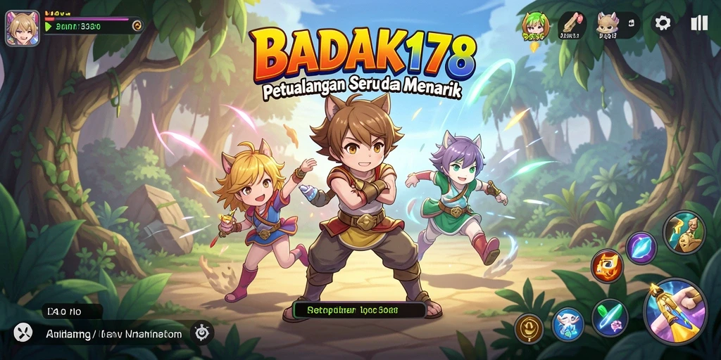 Screenshot BADAK178 menampilkan aksi seru para karakter Anime.
