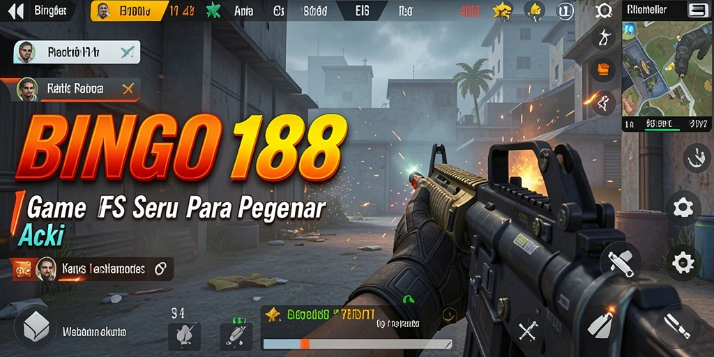 Tampilan screenshot BINGO188 yang menunjukkan aksi seru dalam pertempuran FPS.